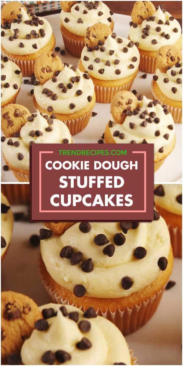 Cookie Dough Stuffed Cupcakes