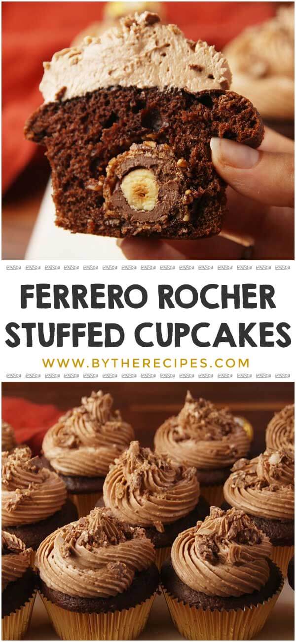 Ferrero Rocher Stuffed Cupcakes