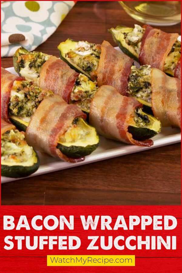 Bacon Wrapped Stuffed Zucchini