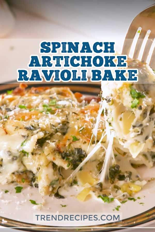 Spinach Artichoke Ravioli Bake