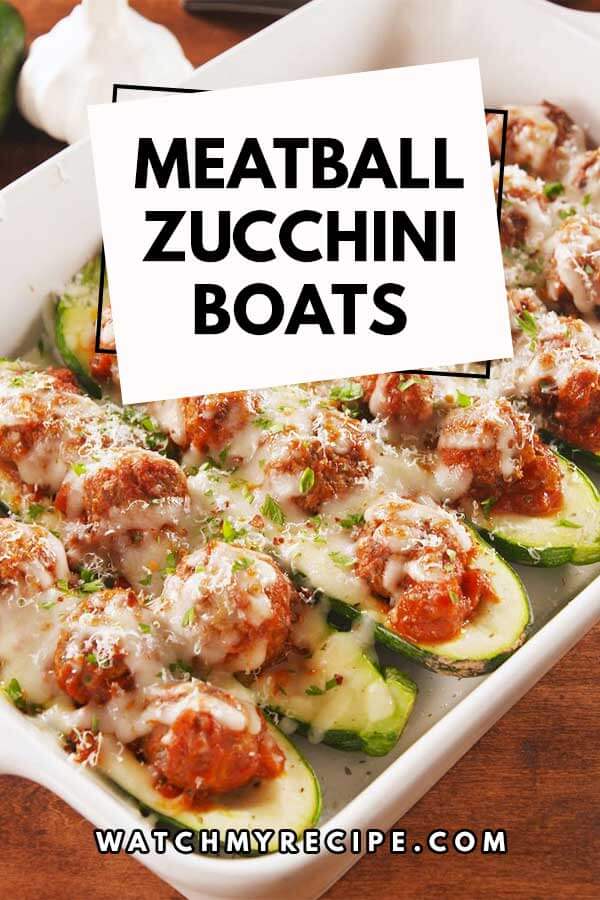 Meatball Zucchini Boats